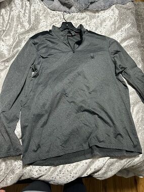 Spyder Active Heather Charcoal zip Pullover Men’s XL